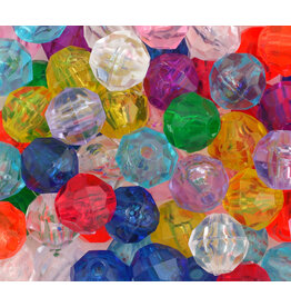Faceted Round  8mm Transparent Mix   x250