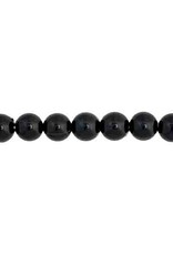 Round  6mm Jet Black  x100