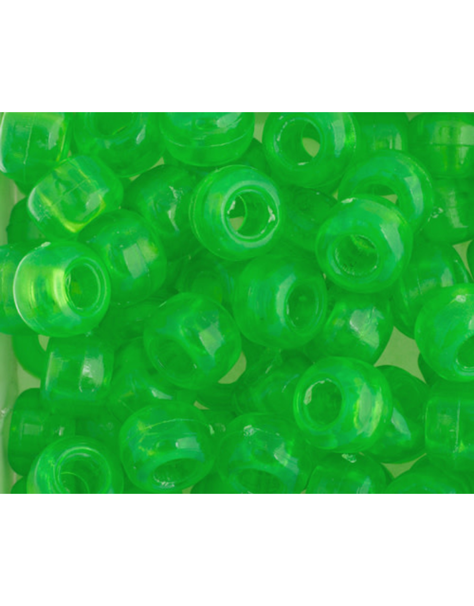 Crow Beads 9mm Transparent Neon Green  x250