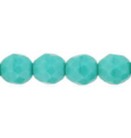 Czech 8mm Fire Polish  Opaque Turquoise Blue  x25