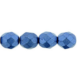 Czech 8mm Fire Polish  Blue Peony Metallic   x25