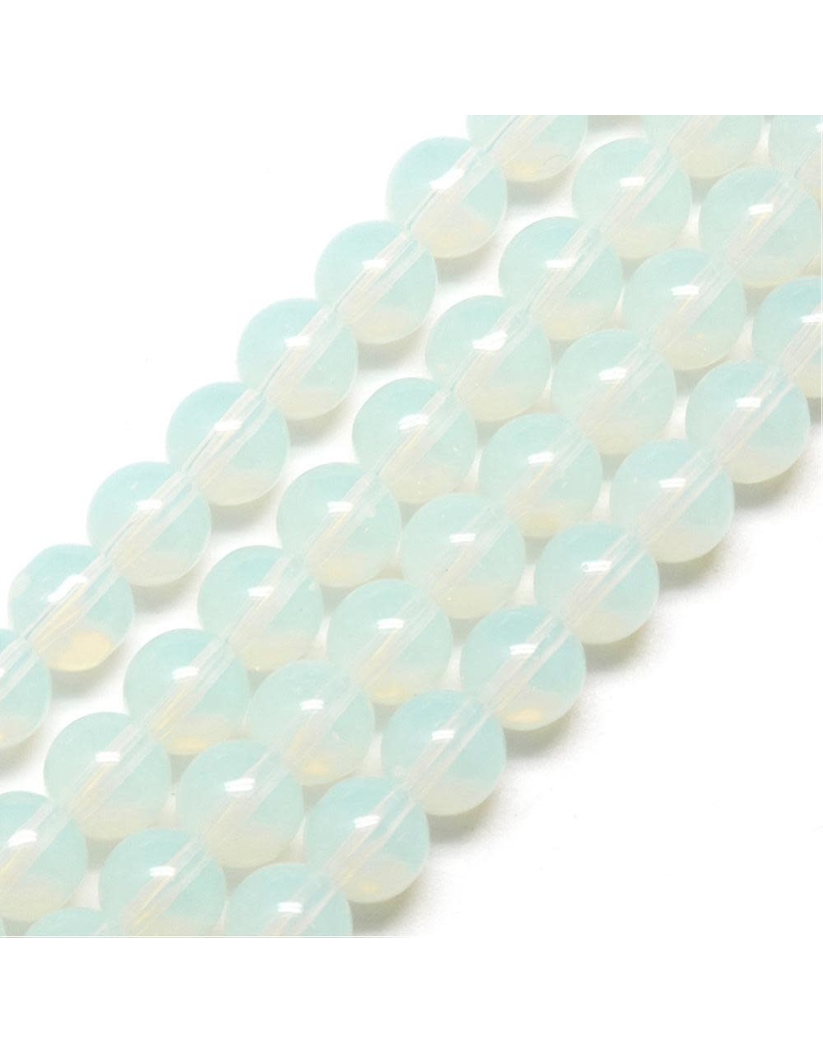 10mm Round   White Opal  x30