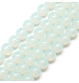 6mm Round   White Opal  x50