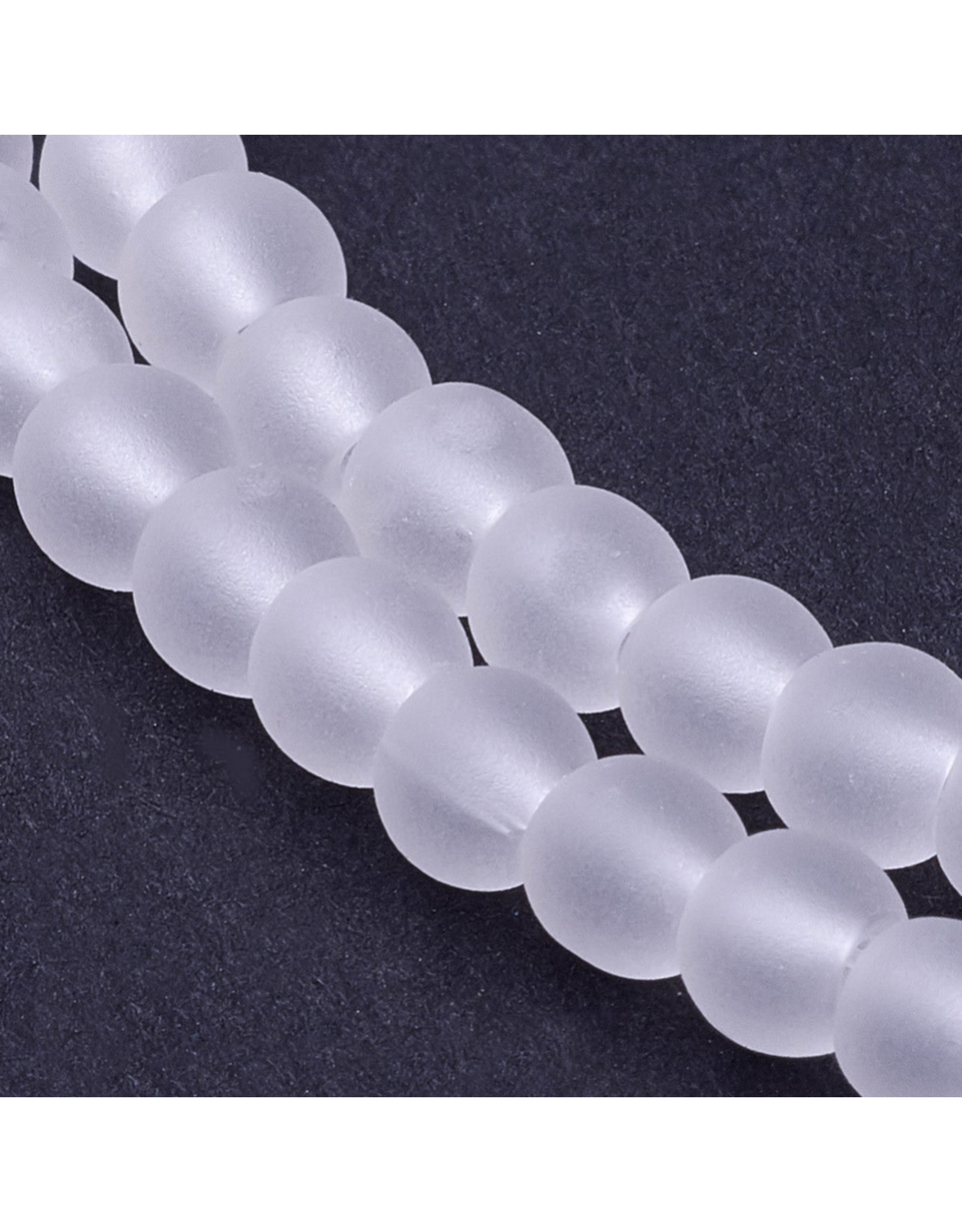 4mm Round Clear Matte x100 - Strung Out On Beads