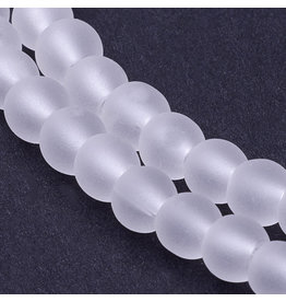 4mm Round   Clear Matte  x100