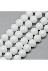 4mm Round   Opaque White  x80