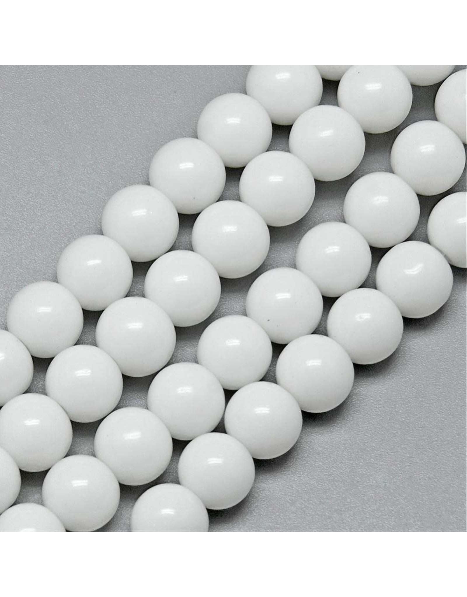 4mm Round   Opaque White  x80