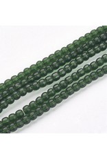 4mm Round   Transparent Green  x80