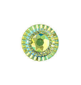 Round Resin Cabochon 20mm Lime Green AB  x2