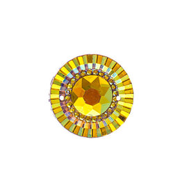 Round Resin Cabochon 20mm Sun Yellow AB  x2