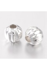 Round Silver Fluted Spacer Bead  5mm  x100