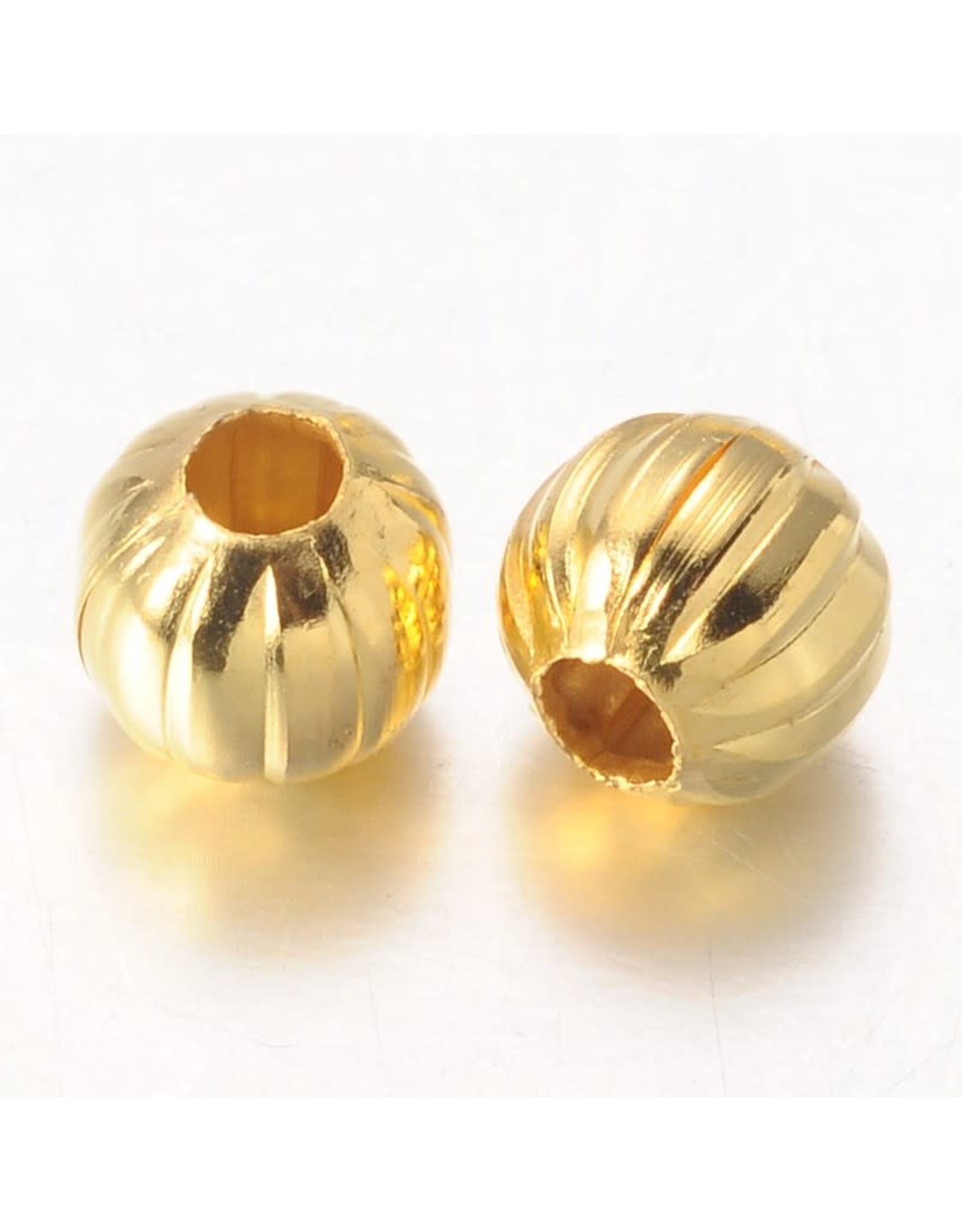 Round Gold Fluted Spacer Bead  6mm  x100