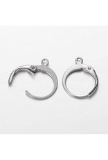 Ear Wire 14x12mm Lever Back Stainless Steel x10 Pair