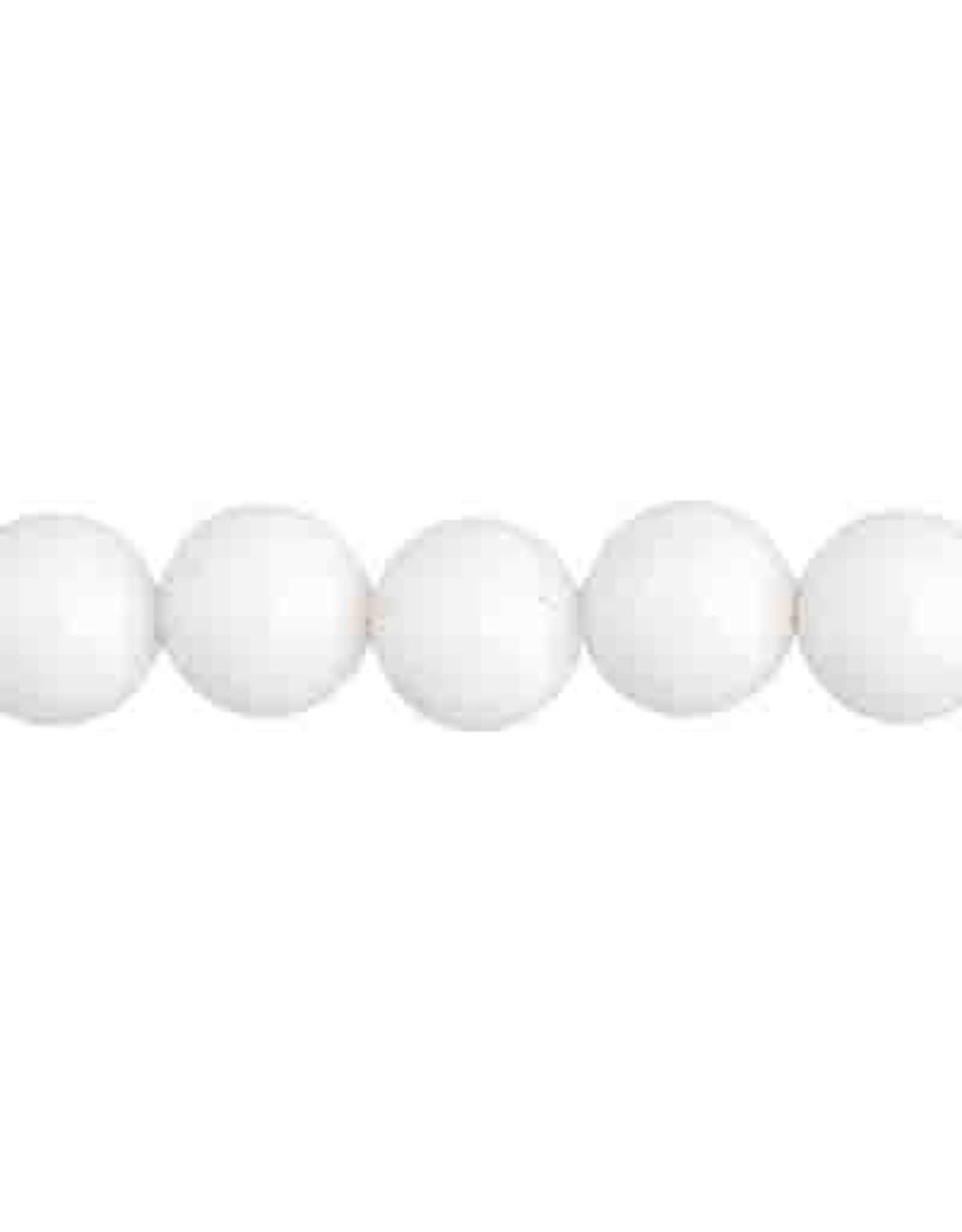 Round  8mm Opaque White x50