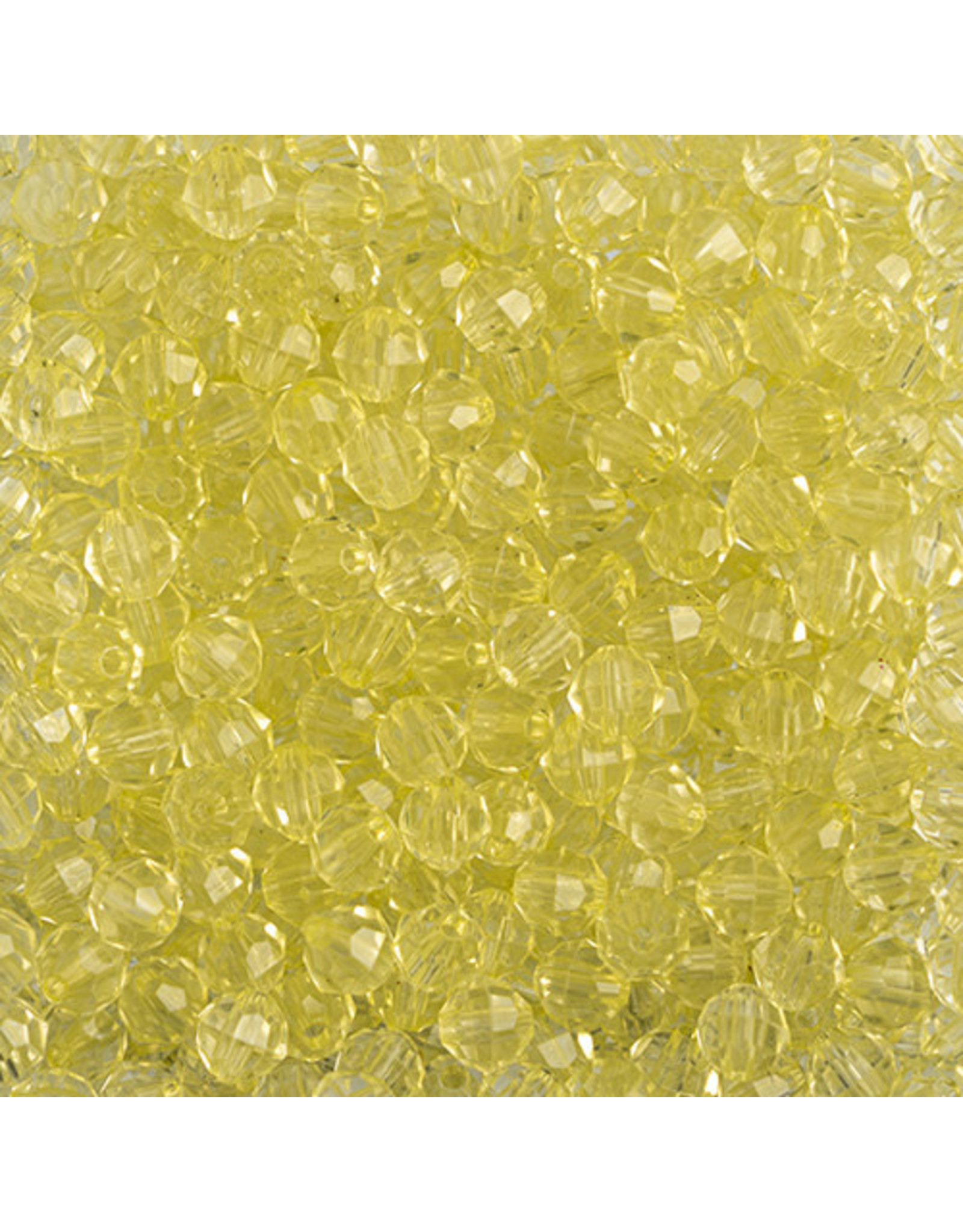 Faceted Round  6mm Transparent Yellow  x500