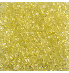 Faceted Round  6mm Transparent Yellow  x500