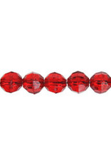 Faceted Round  6mm Transparent Ruby Red  x500