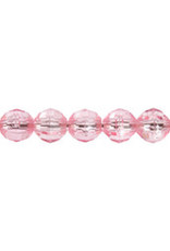 Faceted Round  6mm Transparent Pink  x500