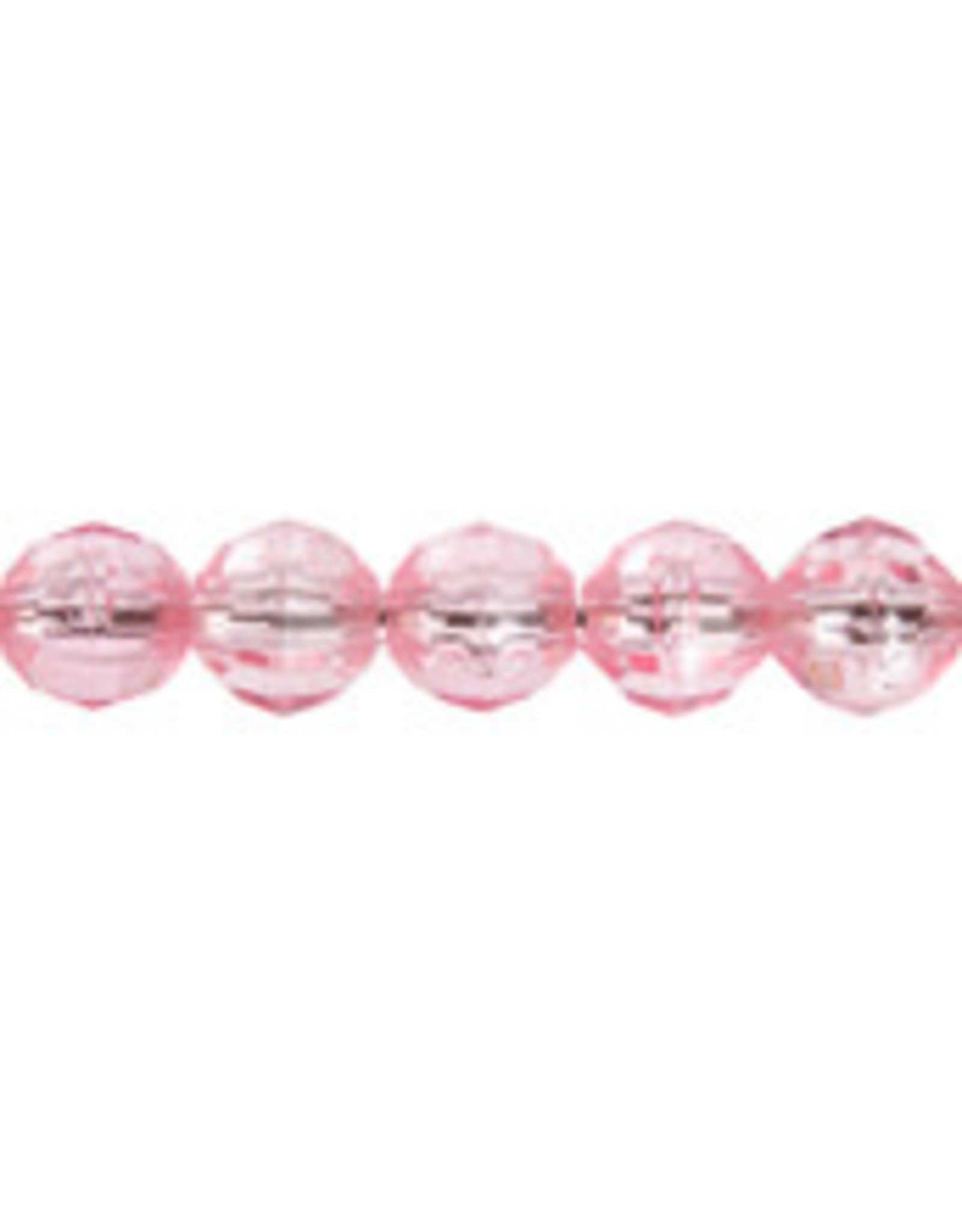 Faceted Round  6mm Transparent Pink  x500