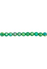Faceted Round  6mm Transparent Green AB  x500
