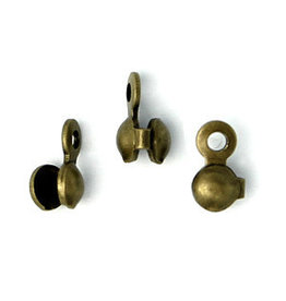 Bead Tip  Side Closing Closed  Loop Antique Brass  x50
