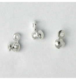 Bead Tip  Side Closing Closed  Loop Silver  x50