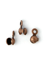 Bead Tip  Side Closing Closed  Loop Antique Copper  x100