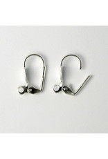 Ear Wire 17x9mm Lever Back Silver with Shell x20 NF