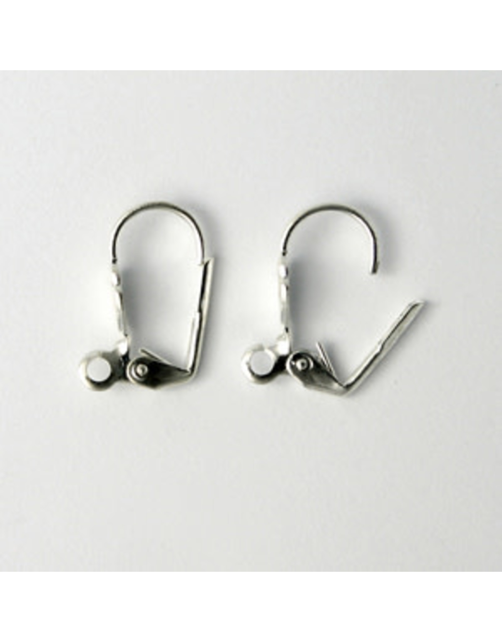 Ear Wire 17x9mm Lever Back Silver with Shell x20 NF