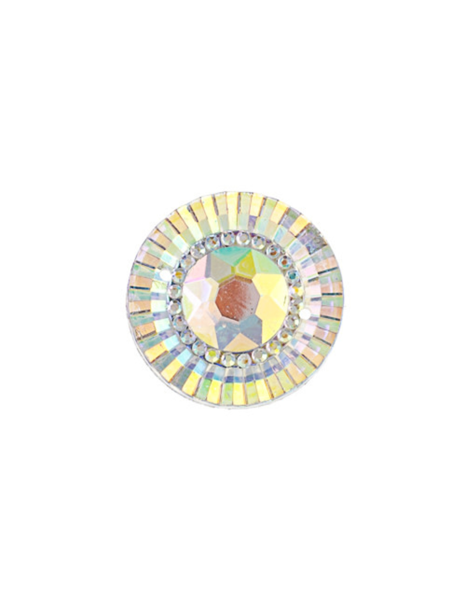 Round Resin Cabochon 20mm Clear AB  x2