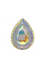 Drop Resin Cabochon 20x30mm Clear AB  x2