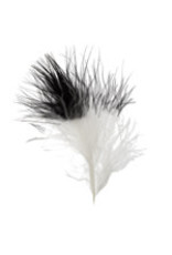 Marabou Feathers 4-6in White Black  Tip  6g
