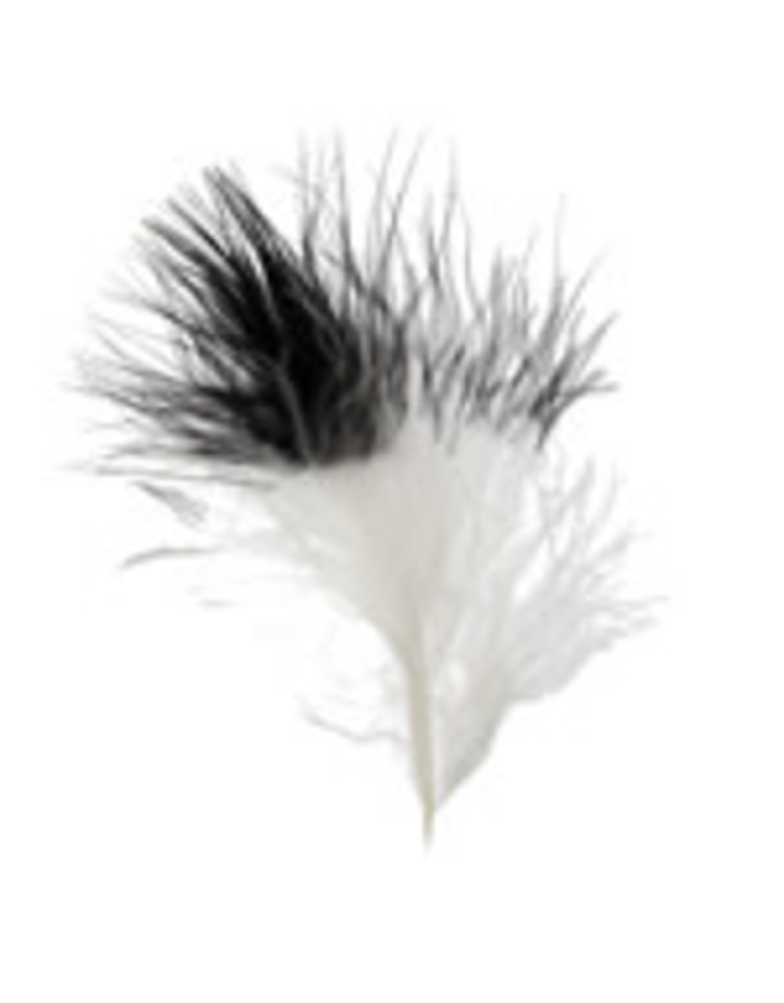 Marabou Feathers 4-6in White Black  Tip  6g