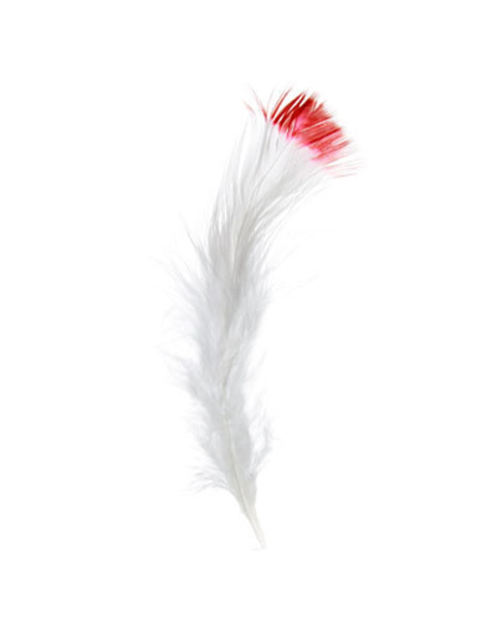 Marabou Feathers 4-6in White Red Tip  6g