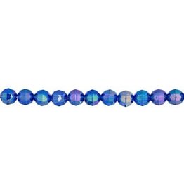 Faceted Round  6mm Transparent Sapphire Blue AB  x500