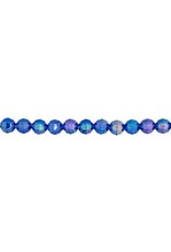 Faceted Round  6mm Transparent Sapphire Blue AB  x500
