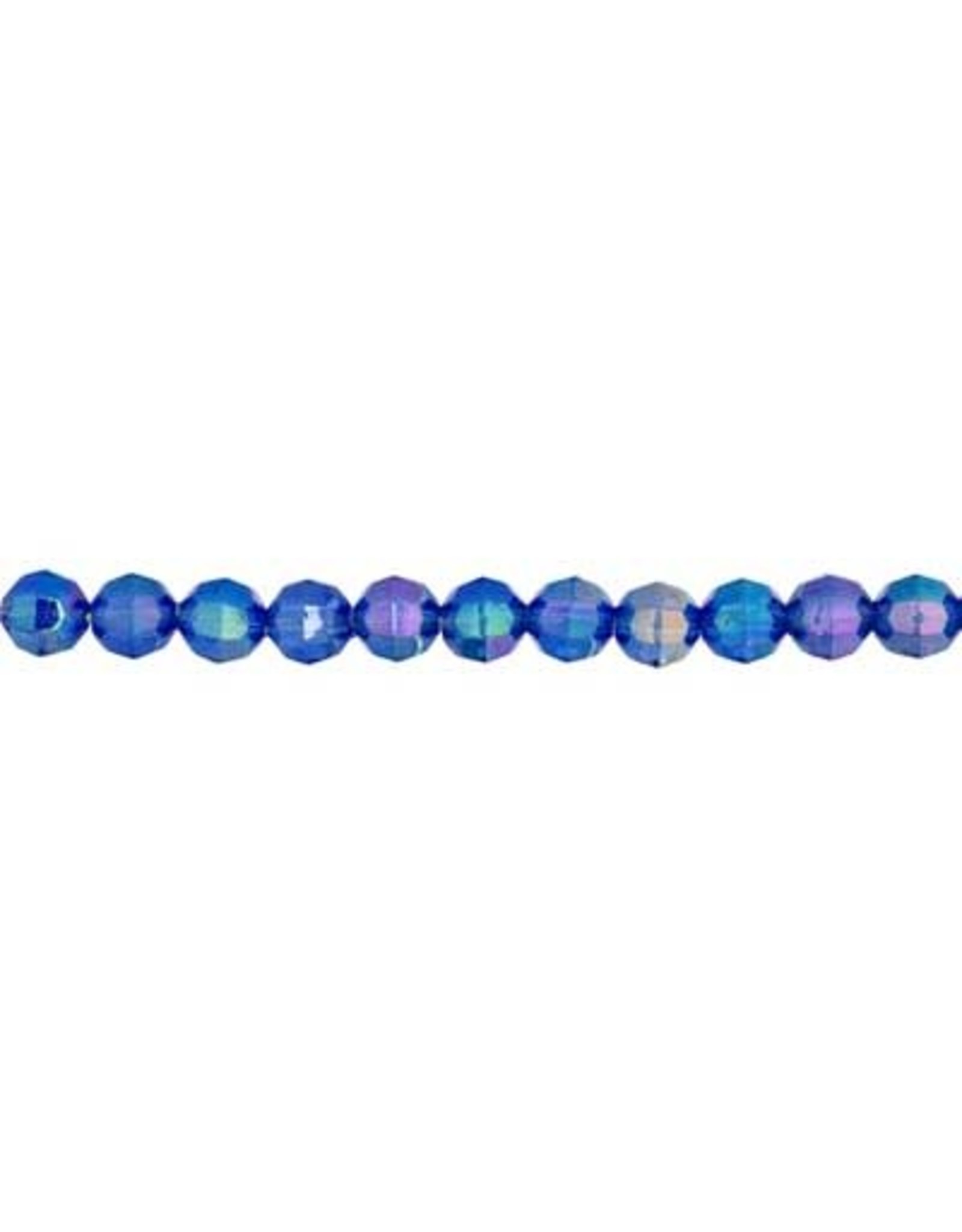 Faceted Round  6mm Transparent Sapphire Blue AB  x500