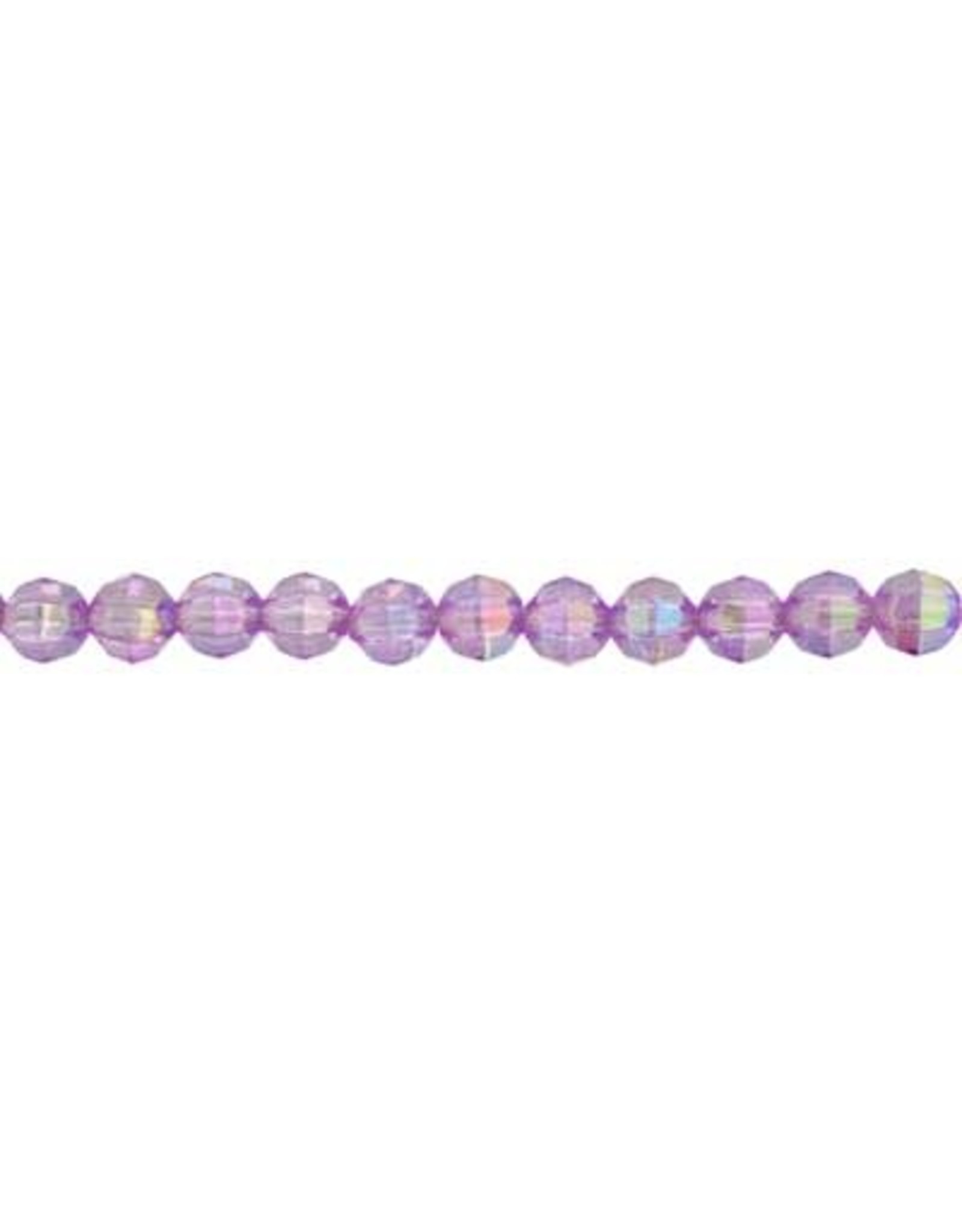 Faceted Round  6mm Transparent Amethyst Purple AB  x500