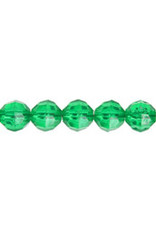 Faceted Round  6mm Transparent Green  x500