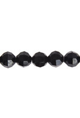 Faceted Round  6mm Jet Black  x500