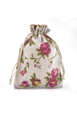 Gift Bag Pink Rose  14x10cm  x5