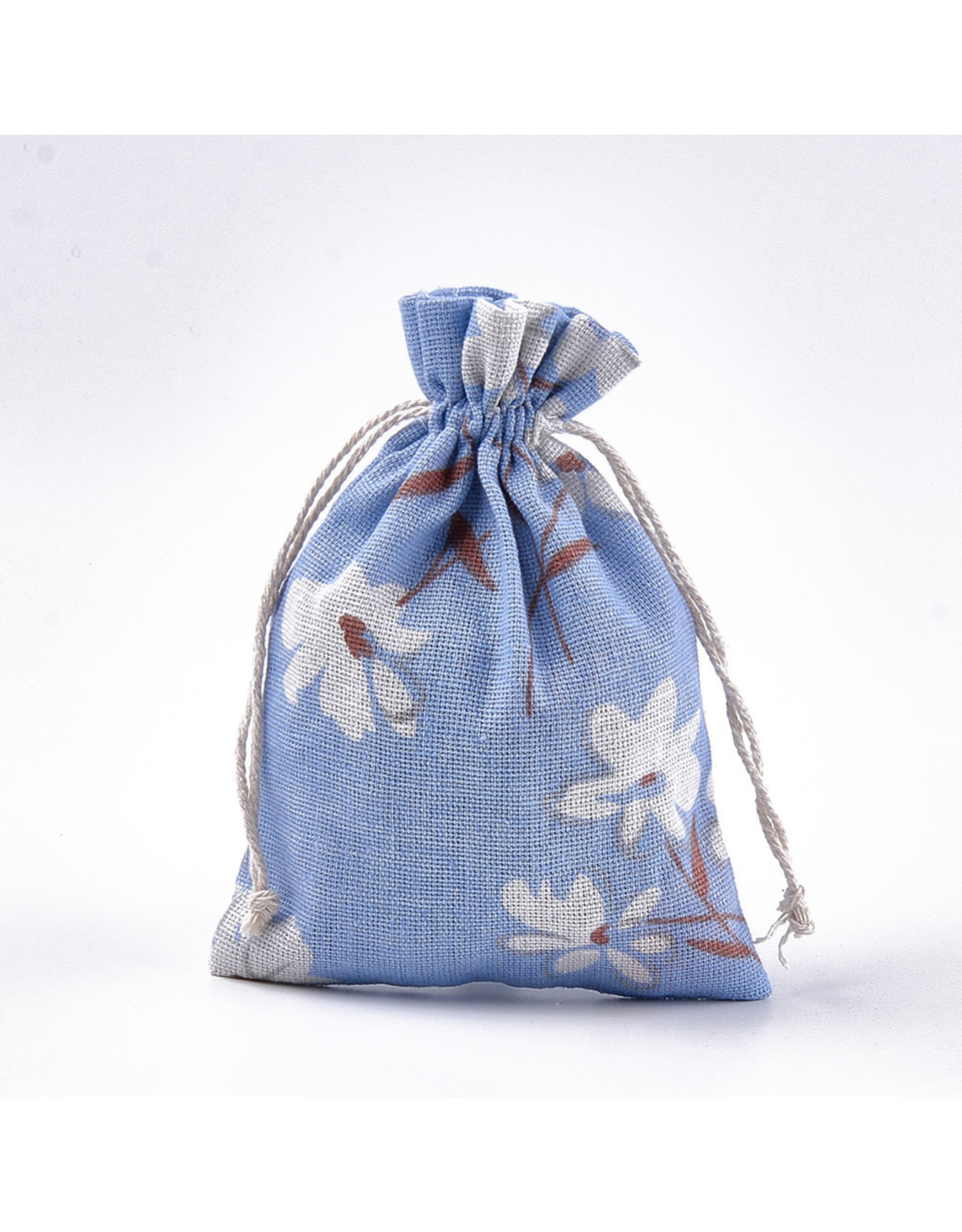 Gift Bag Blue with Flower  14x10cm  x5