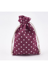 Gift Bag  Fuchsia Pink with Polka Dots  14x10cm  x5