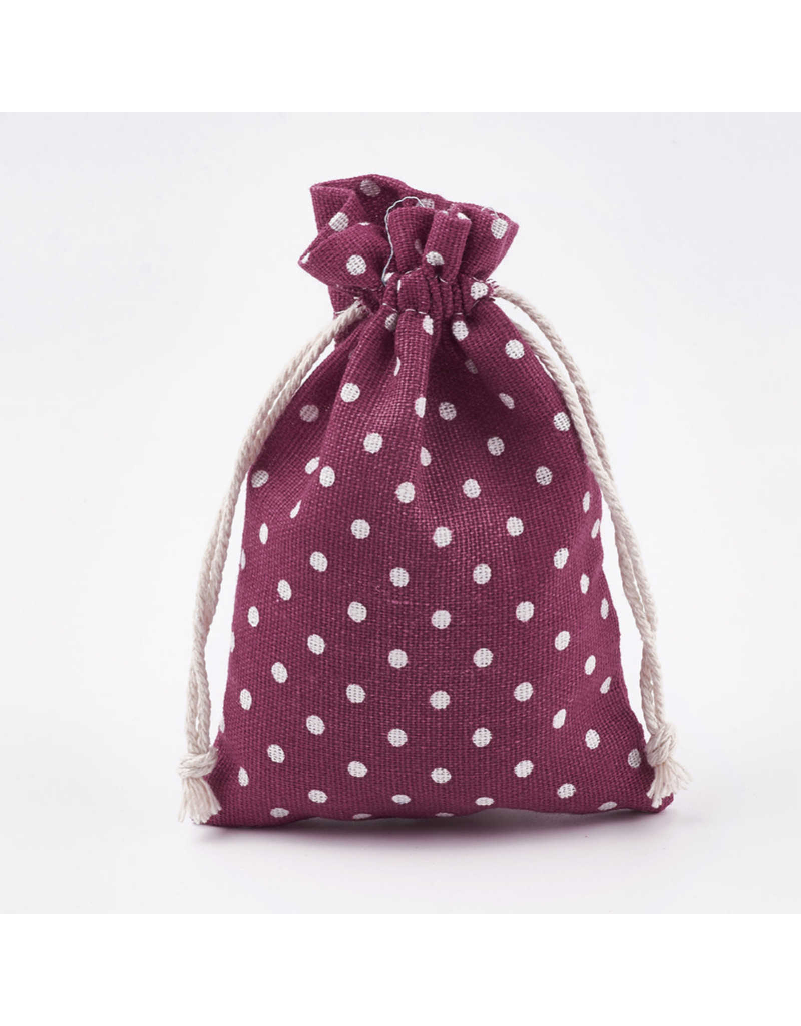 Gift Bag  Fuchsia Pink with Polka Dots  14x10cm  x5