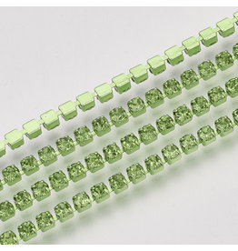 Rhinestone Banding 1 row 2mm Peridot/Green   x1 foot