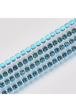 Rhinestone Banding 1 row 2mm Zircon/Blue   x1 foot