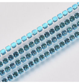 Rhinestone Banding 1 row 2mm Zircon/Blue   x1 foot