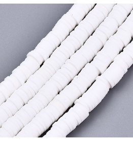 Polymer Clay 6mm Heishi White  approx  x380