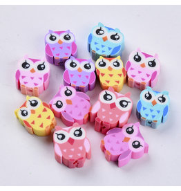 12x10mm Polymer Clay Owl  x5pr