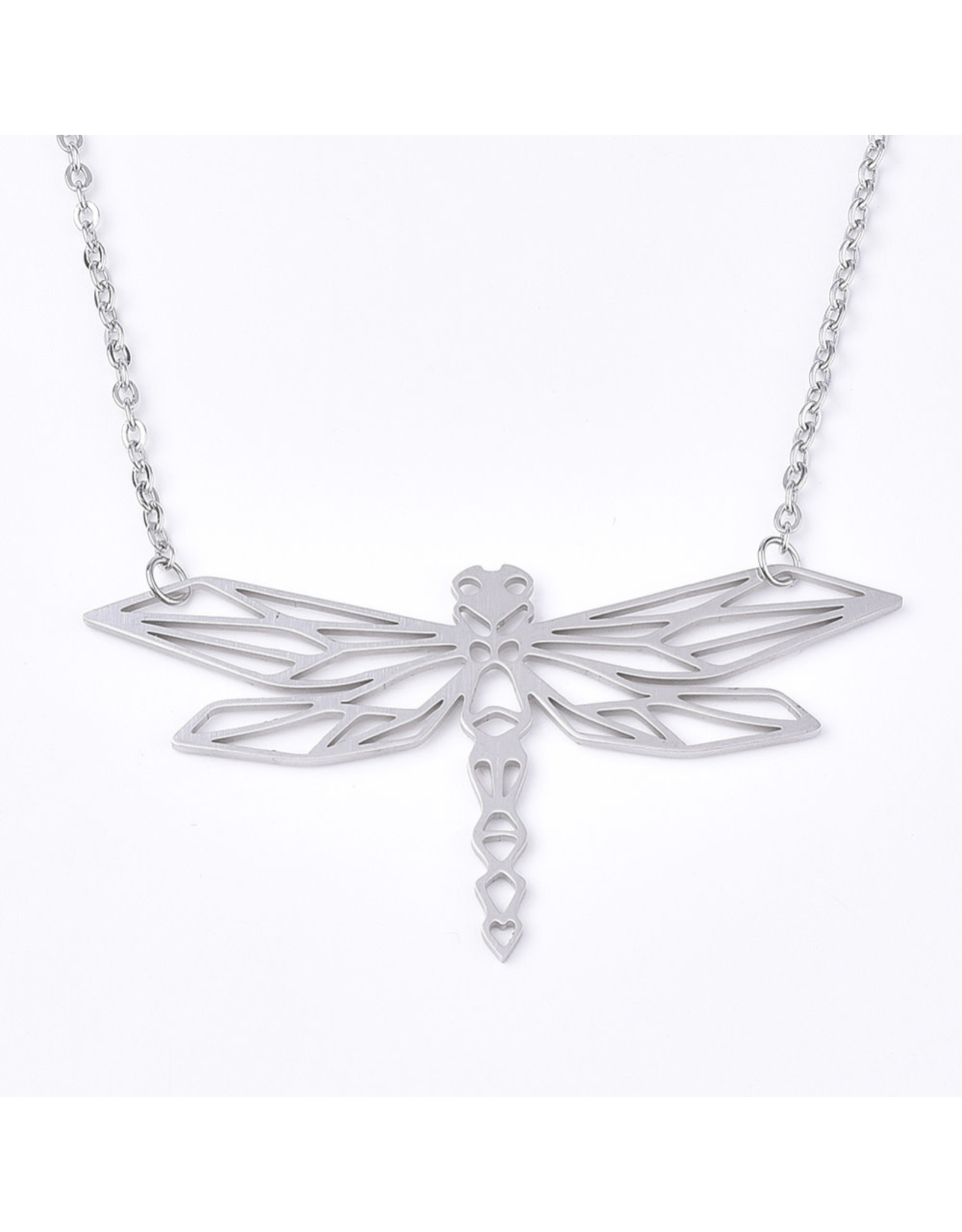 Dragonfly  Necklace Stainless Steel   32x60mm  18'' x1